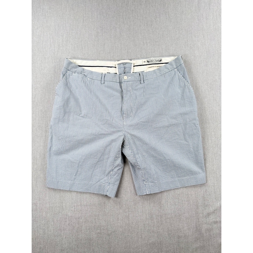 Ralph Lauren Mens Blue White Seersucker Cotton Striped Shorts Size 42